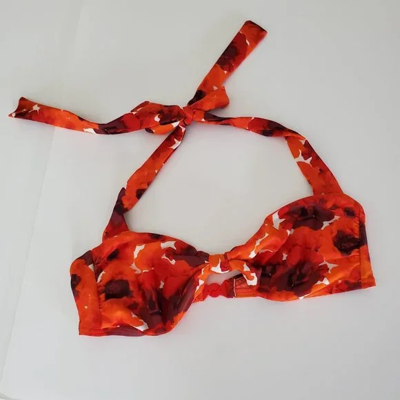 ASOS SWIM Retro Orange Halter Bikini Top - Picture 2 of 5